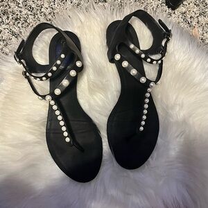 Chanel Lambskin Pearl Sandals
